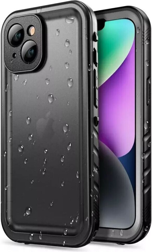Tech-Protect iPhone 14 Plus Vanntett Deksel - Gjennomsiktig / Svart