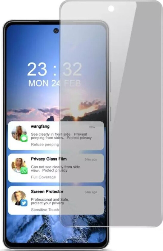 Samsung Galaxy A52s 5G / A52 (4G / 5G) Imak Anti-Peep Skjermbeskytter - Herdet glass - Gjennomsiktig