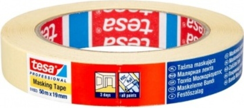 Tesa Masking Maskeringstape 3 Dager 50M 19Mm H5102300