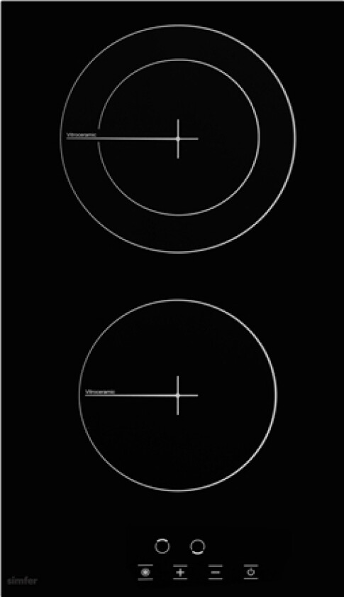 Pyta Grzewcza Simfer Simfer | Hob | H3.020.Debsp | Vitroceramic | Number Of Burners/Cooking Zones 2 | Touch | Black