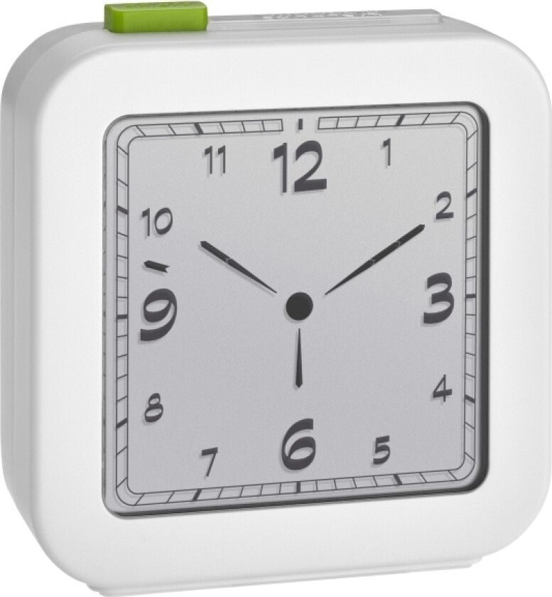 Tfa-Dostmann 60.010611, Digital Vekkerklokke, Rektangel, Grønn, Hvit, Plast, Lcd, Batteri