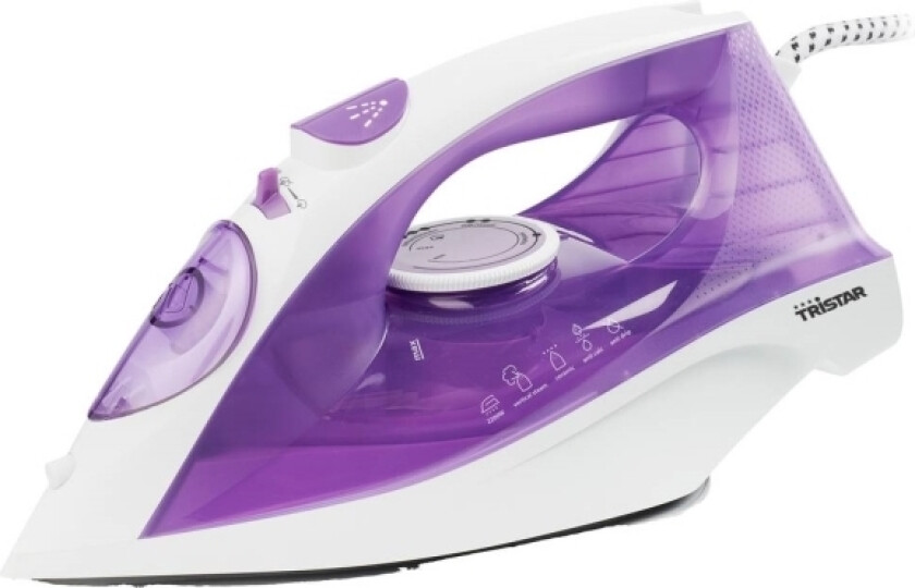 St-8350, Tørr & Dampstrykejern, Keramisk Strykesåle, 1,9 M, 108 G/Min, Lilla, 0,26 L