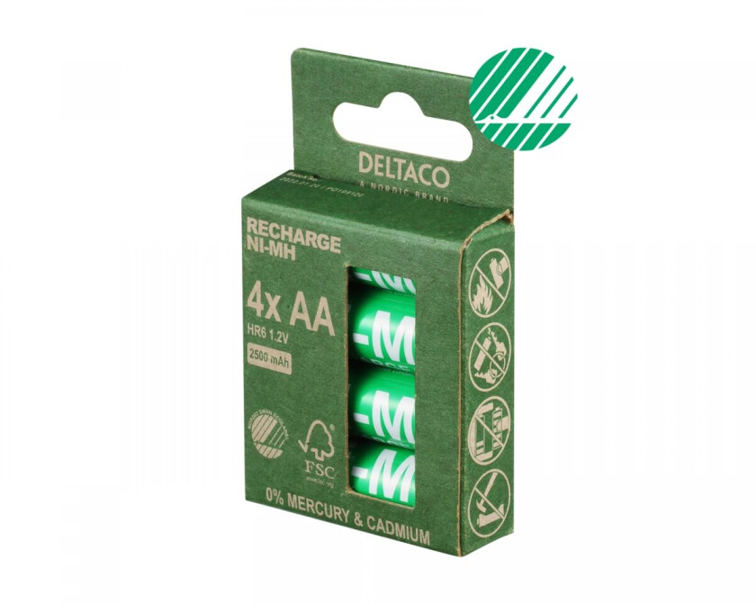 Oppladbar Aa-Batterier, 1000mah, 4-Pack