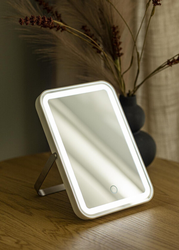 Kaila Sminkespeil Travel Led Oppladbar Hvit 17x23 Cm