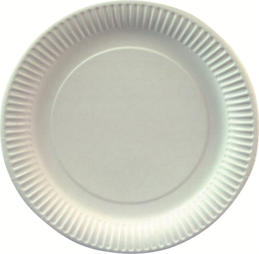 Pure - Tallerken - Størrelse 23 Cm - Rund - Avhendbar - Hvit (En Pakke 100)