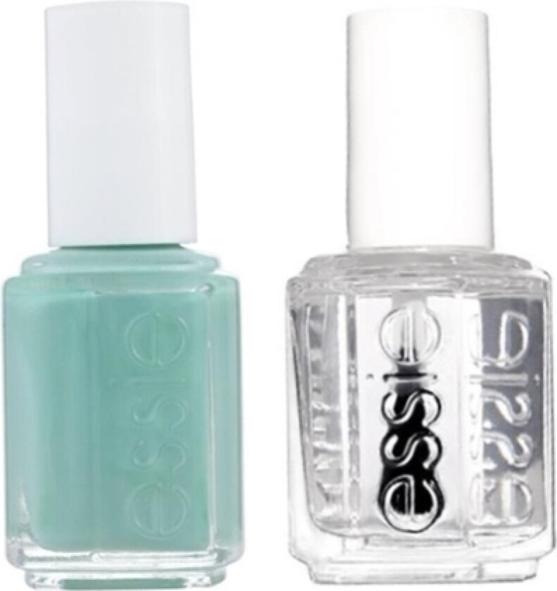 Essie Set Essie: Nail Enamel, Vegan, Glossy Shine Finish, Nail Polish, 99, Mint Candy Apple, 13.5 Ml + Nail Care - Good To Go, Top Coat, Nail Strengt