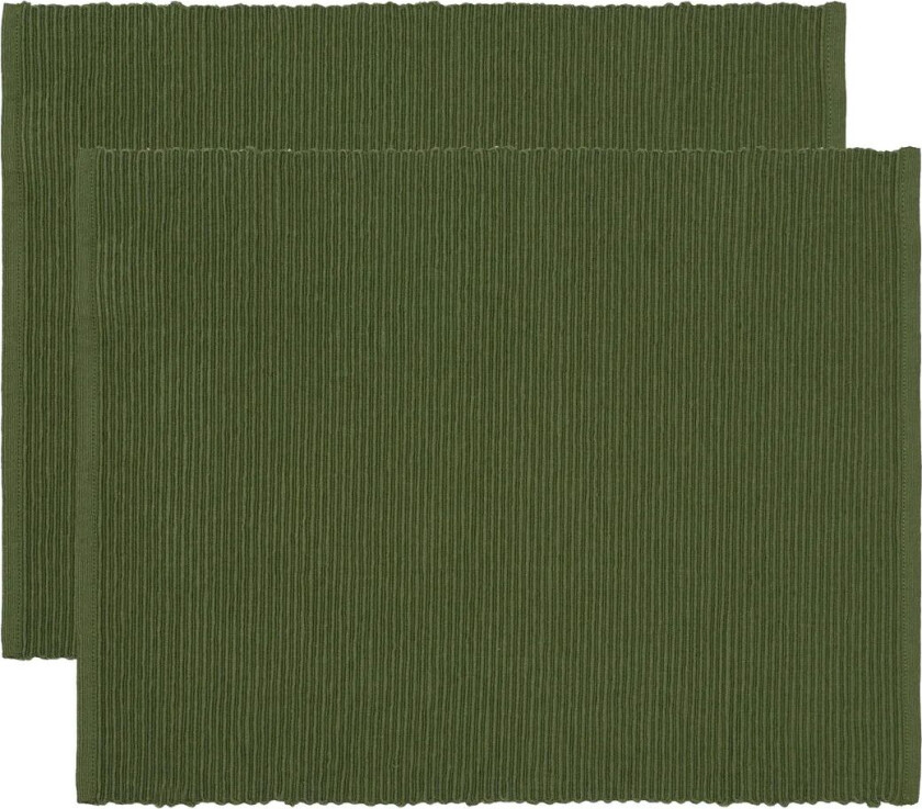 Linum Uni spisebrikke 35 x 46 cm 2-pakning Mørk olivengrønn