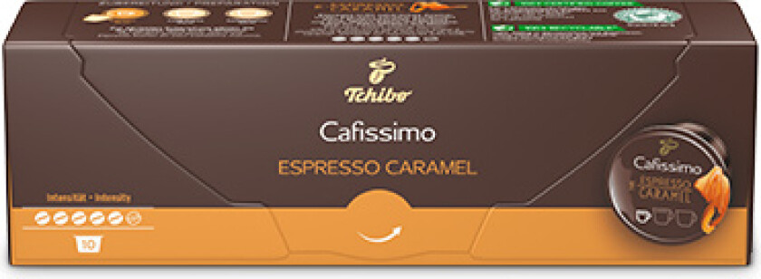 Espresso Caramel 10Pcs, Kaffe Kapsyl, Americano, Espresso, Middels Brent, Brun, 10 Stykker