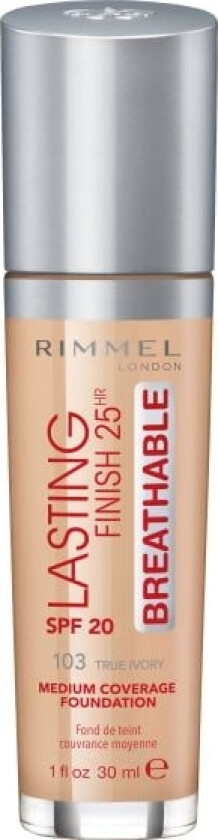 London, Lasting Finish, Liquid Foundation, 103, True Ivory, Spf 20, 30 Ml