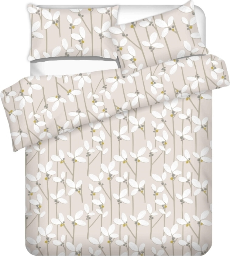 Sengesett Domoletti Cover Kompl Medv Hvit Blomster 140X200
