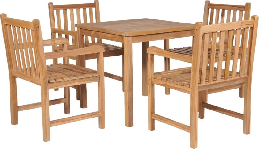 Hagemøbelsett 5 deler heltre teak