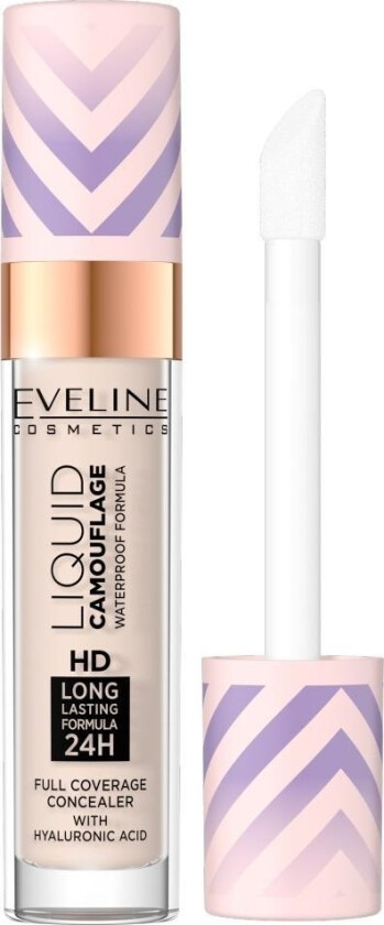 Eveline Eveline_Liquid Camouflage Hd Waterproof Concealer With Hyaluronic Acid 01 Light Porcelain 7.5Ml