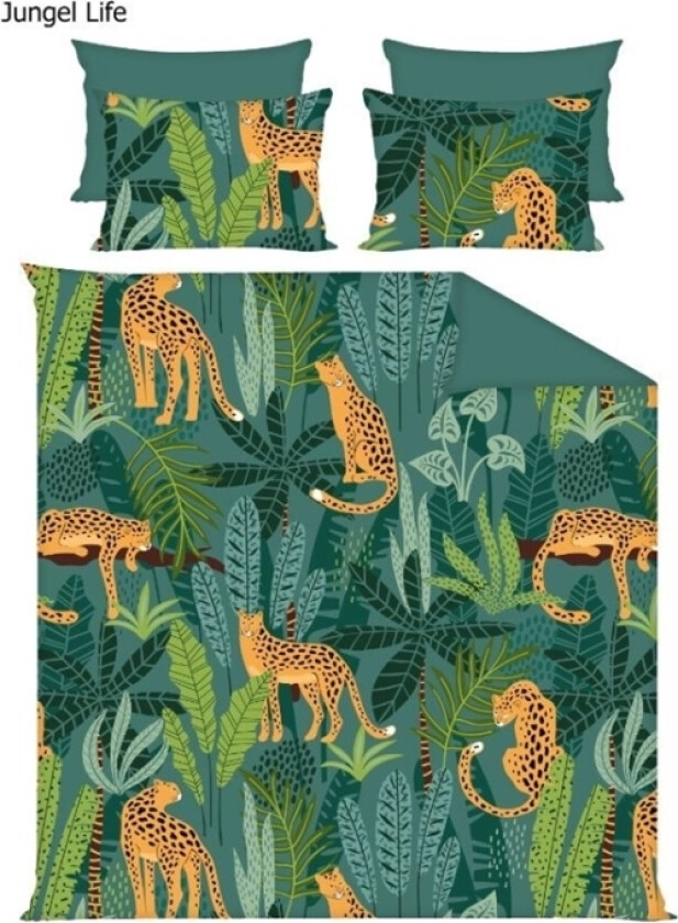 Sengesett Domoletti Kompl Cover Satin Jungle Life 200X220