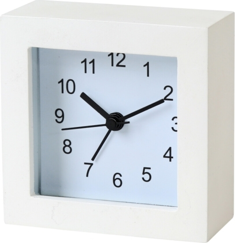 Pzap, Quartz Vekkerklokke, Firkant, Hvit, Analog, Aa, 87 Mm