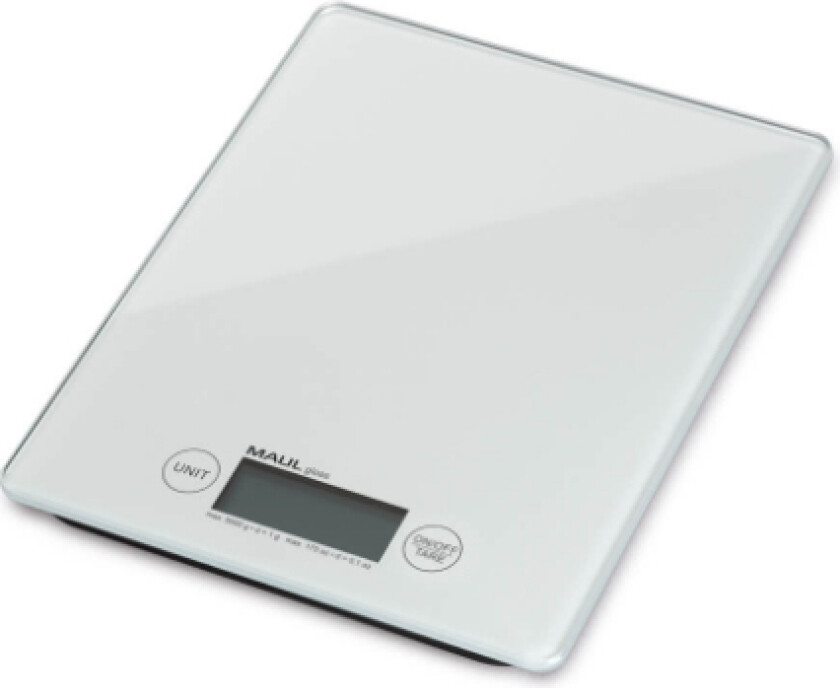 Maul 1666002, Elektronisk Køkkenvægt, Hvid, Glas, Countertop 5000 Gram