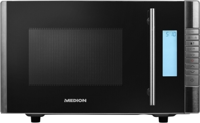 Md 14482, Benkeplate, Grill Mikrobølge, 20 L, 800 W, Knapper, Sort, Rustfritt Stål