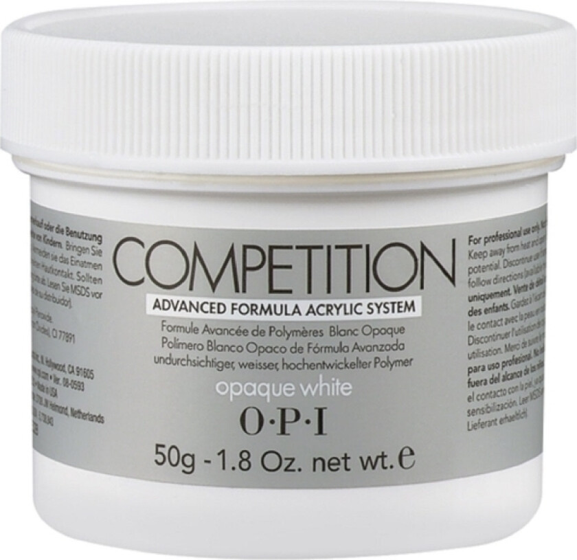 Opi Opi, Competition, Acrylic Nail Powder, Opaque White, 50 G For Women