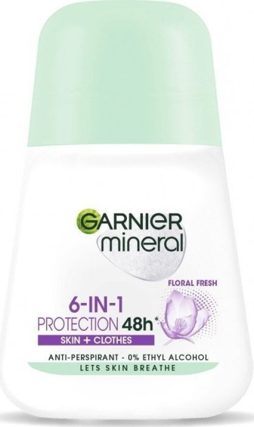 Garnier_6In1 Protection 48H Skin And Clothes Roll-On Antiperspirant Roll-On Floral Fresh 50Ml