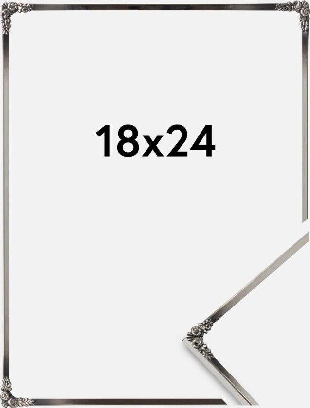 Ramme Rosen Metall Sølv 18x24 Cm