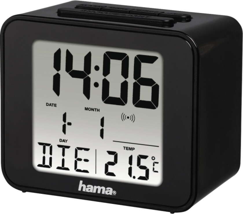 Cube, Digital Vekkerklokke, Sort, Plast, Micro Aaa, 70 Mm, 60 Mm