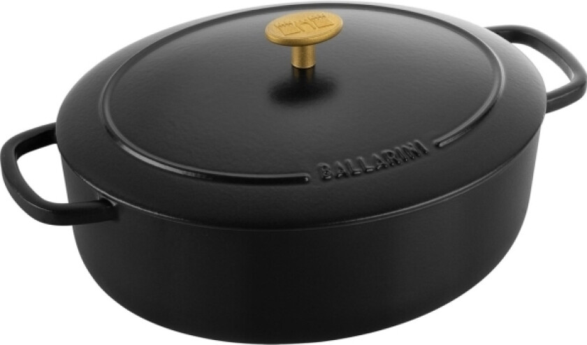 Ballarini Bellamonte Oval Støpejernsgryte - 4,5 Ltr, Sort