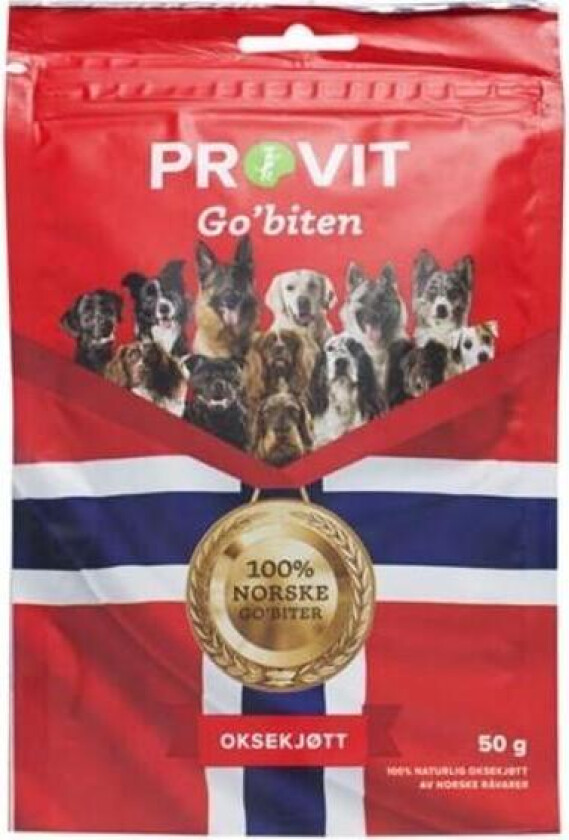 Go´biten frysetørket oksekjøtt Godbiter til hund 50 g