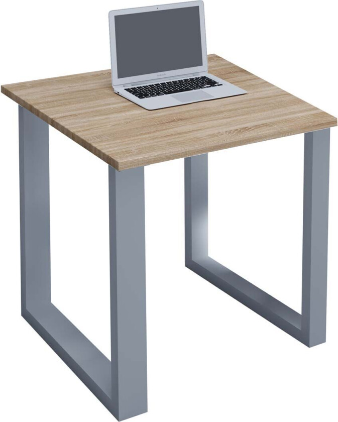 LonaU skrivebord 80x50cm eik dekor, sølvfarget.