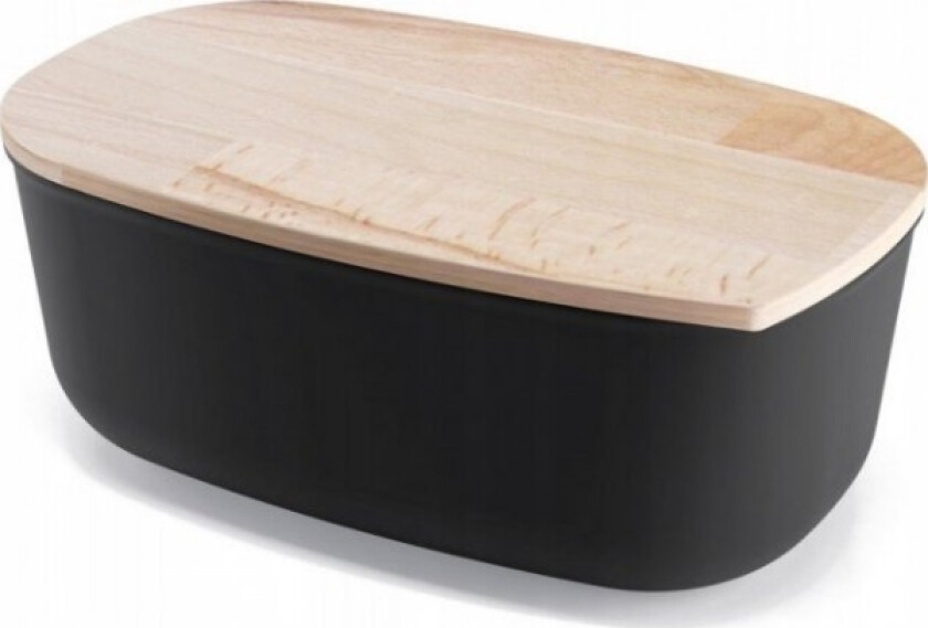 Brødboks Practic Break Baker Container Med Bøk Plate Sort