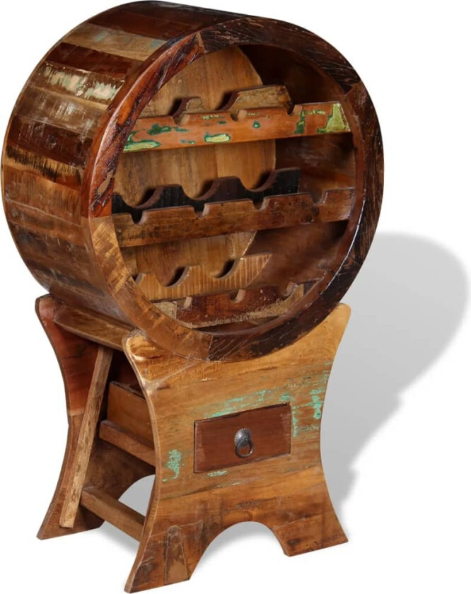 Vinstativ for 10 flasker massivt gjenvunnet tre