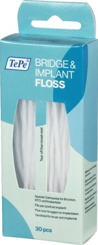 Tannbørste Tepe Bridge & Implant Floss Tanntråd 30 Stk