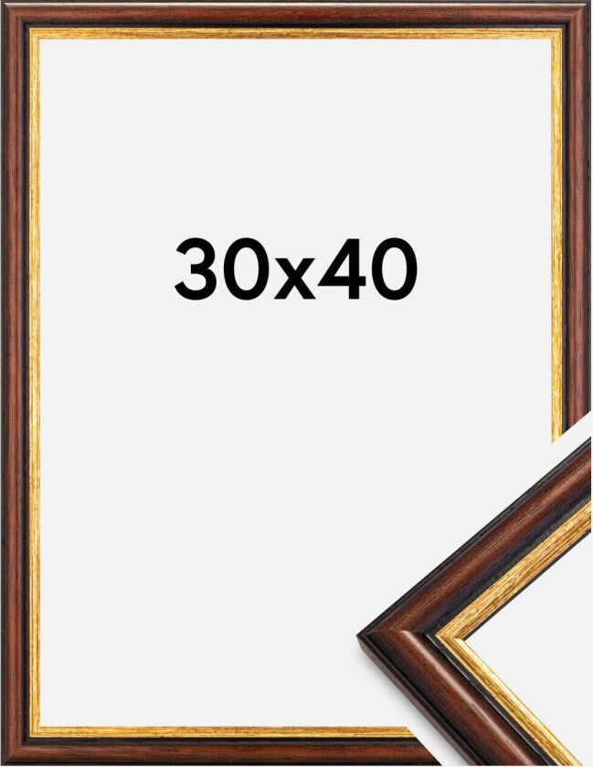 Ramme Siljan Akrylglass Brun 30x40 Cm