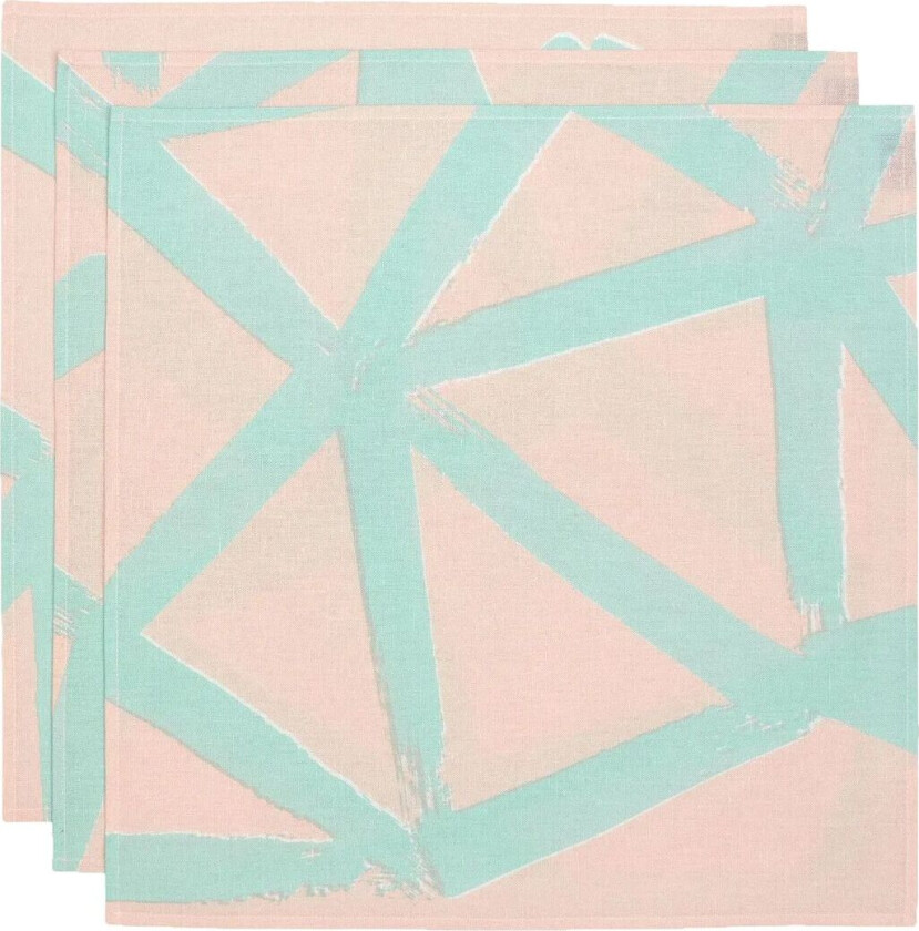 Ukkospilvi tøyserviett 43 x 43 cm 3-pakning Peach-mint