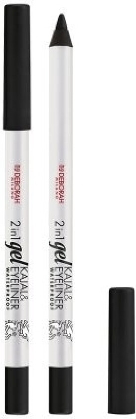 Deborah Deborah, Deborah, Waterproof, Eyeshadow & Kajal Eyeliner 2-In-1, Black For Women