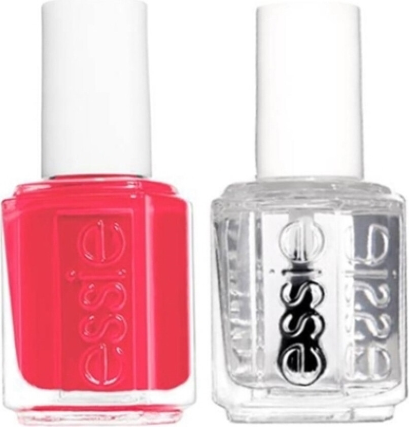 Essie Set Essie: Nail Enamel, Vegan, Glossy Shine Finish, Nail Polish, 72, Peach Daiquiri, 13.5 Ml + Nail Care - Good To Go, Top Coat, Nail Strengthe