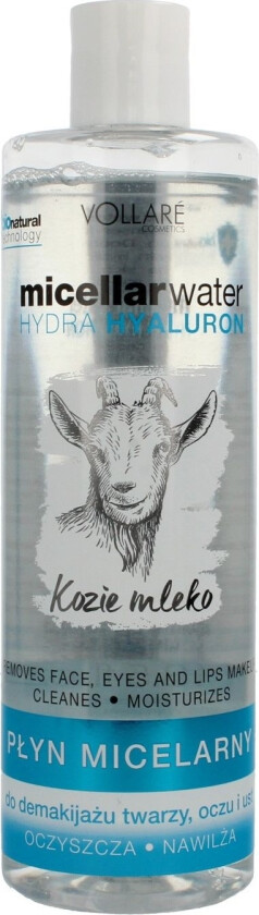 Vollare Goat's Milk Micellar Liquid Moisturizing For Face, Eyes And Lips Makeup Removal 400Ml