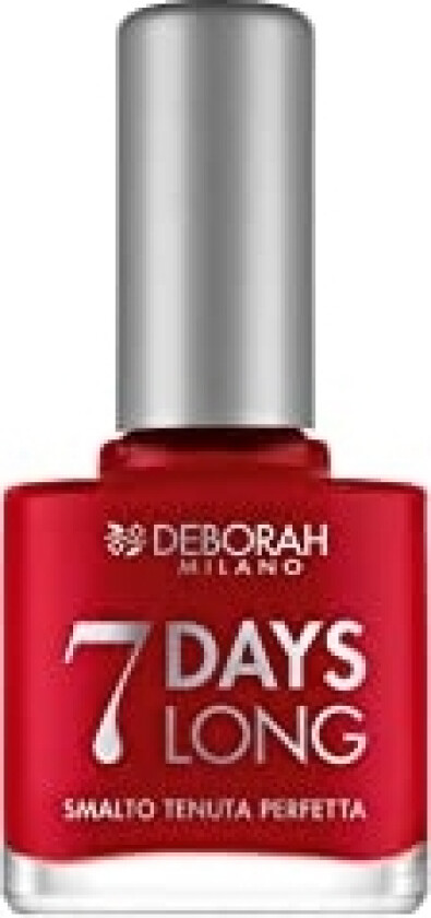 Deborah Deborah, 7 Day Long, Vitamins, Quick-Dry, Nail Polish, En876, Iconic Red, 11 Ml For Women