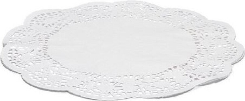 Kakeservietter, Runde, Hvite, 36cm, pk/6
