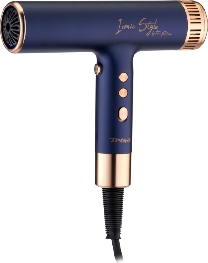 Trisa Iconic Style, Ac, Blå, Gull, 3 M, Knapper, 1800 W, 220 - 240 V