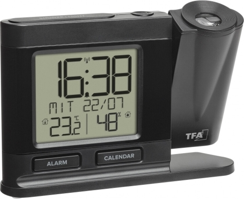 Tfa-Dostmann 60.5017.01, Digital Vekkerklokke, Rektangel, Sort, Plast, 12/24H, 0 - 50 °C
