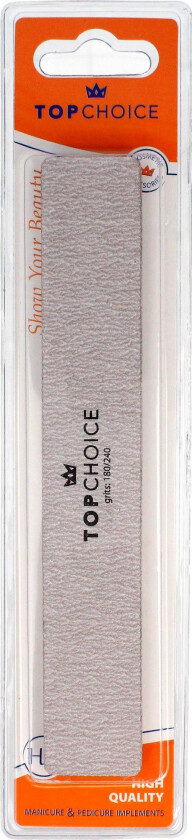 Top Choice 2-Function Nail File 180/240 Rectangular 18Cm 1 Pc