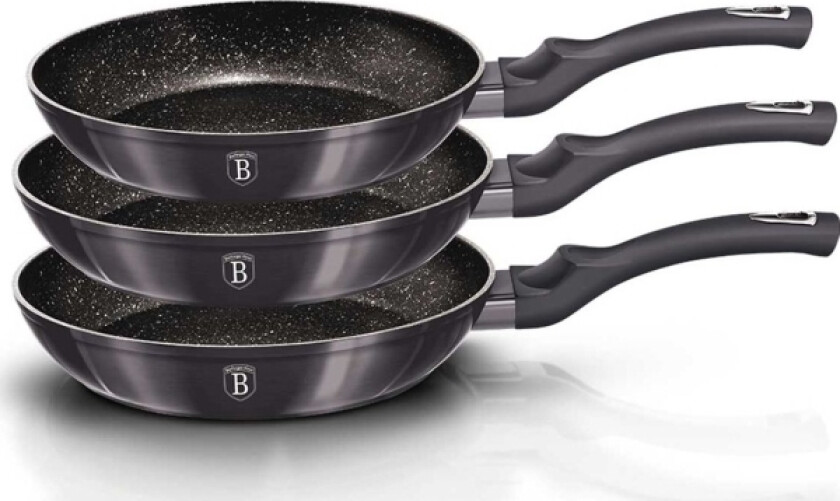 Berlinger Haus Frying Pan Set Of 3 Granite Pans Berlinger Haus Bh-6903 Carbon Pro