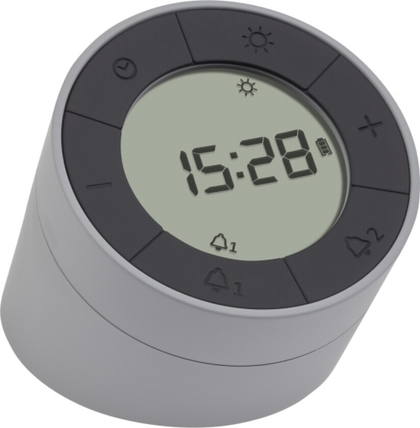 Tfa-Dostmann 60.2029.10, Quartz Vekkerklokke, Rund, Grå, Plast, Alle Kjønn, Lcd
