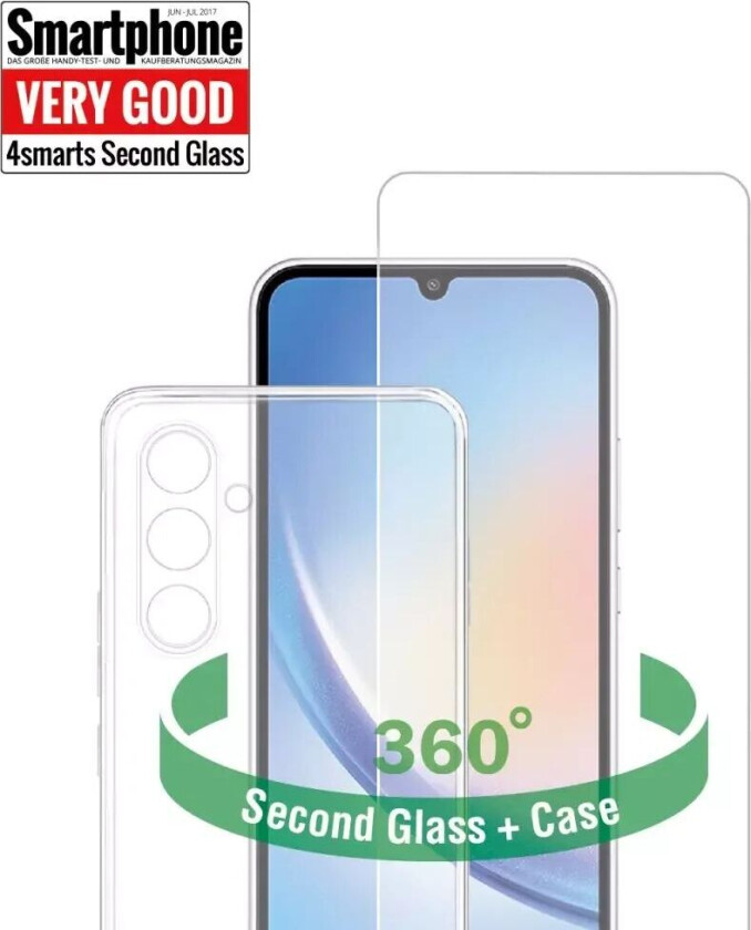 4smarts Samsung Galaxy A24 4smarts Second Glass X-Pro 360° Protection Set (Deksel + Skjermbeskytter)