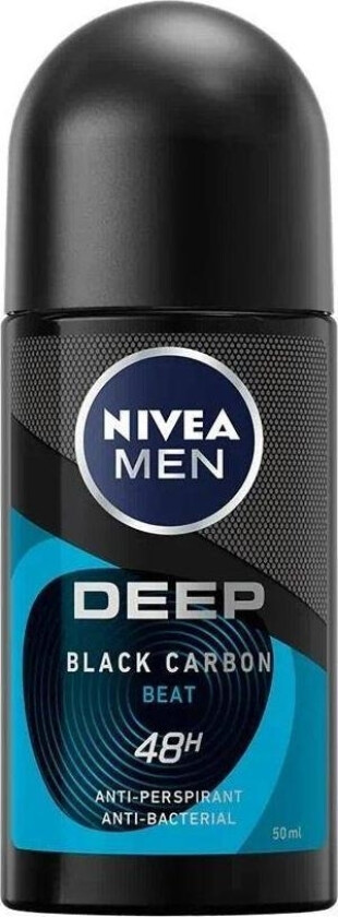 Nivea Nivea_Men Deep Black Carbon Beat Antiperspirant With Active Carbon Roll-On 50Ml