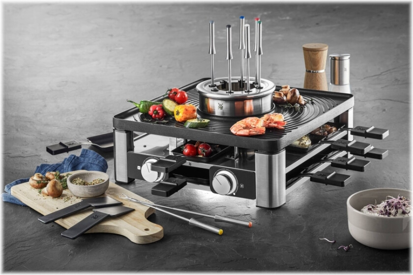 Wmf Lumero - Raclette/Grill/Fondue - 1.96 Kw - Svart/Rustfritt Stål