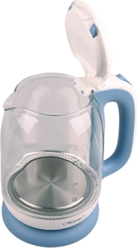 Mr-056-Blue, 1,7 L, 2200 W, Blå, Glass, Vannivåindikator, Overopphetingsbeskyttelse