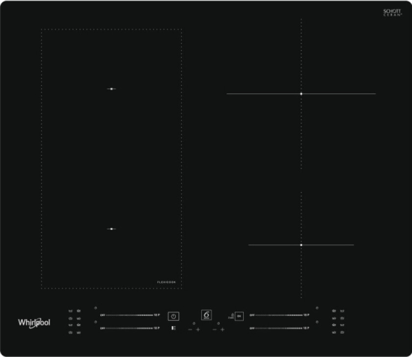 Whirlpool Wl S7960 Ne, Sort, Innebygget, 60 Cm, Sonebasert Induksjon, Keramisk, 4 Zone(S)
