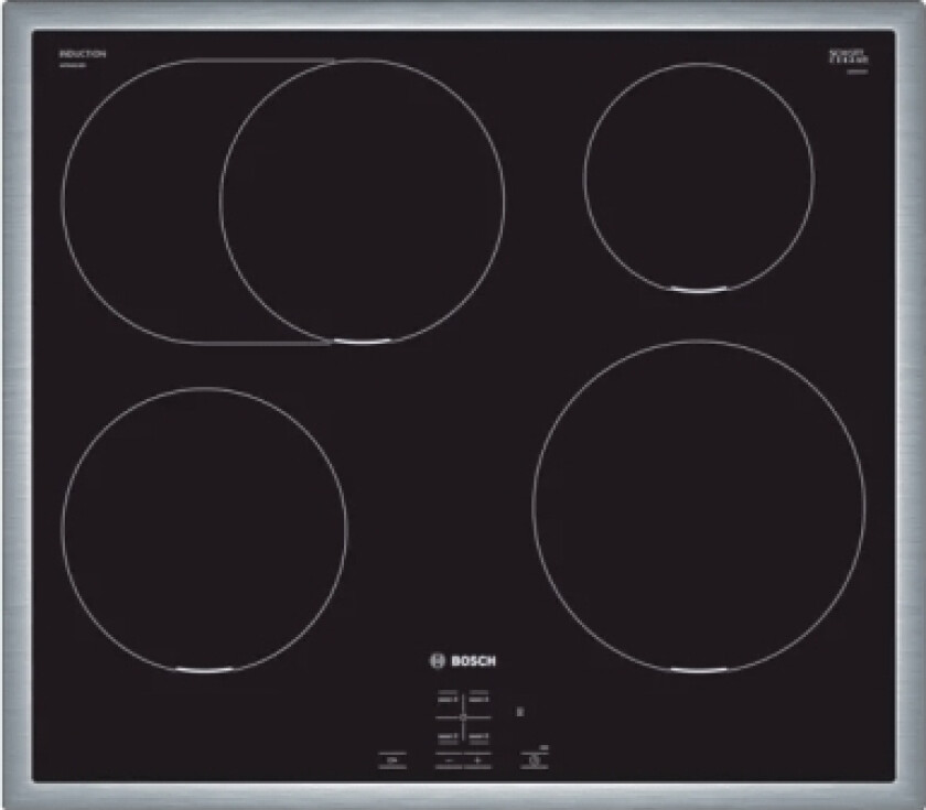 Serie 4 Nif645cb5e, Sort, Rustfritt Stål, Innebygget, 58 Cm, Sonebasert Induksjon, Glass-Keramikk, 4 Zone(S)