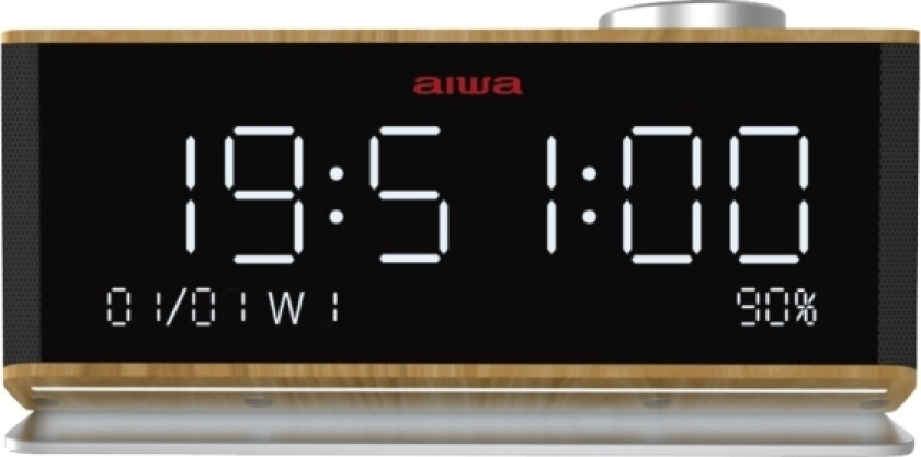 Aiwa Cr-90Bt, Digital Vekkerklokke, Rektangel, Tre, 24 Timers, Fm, Pll, Rotasjon