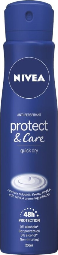 Nivea Antiperspirant Protect & Care Spray 250 Ml Woman